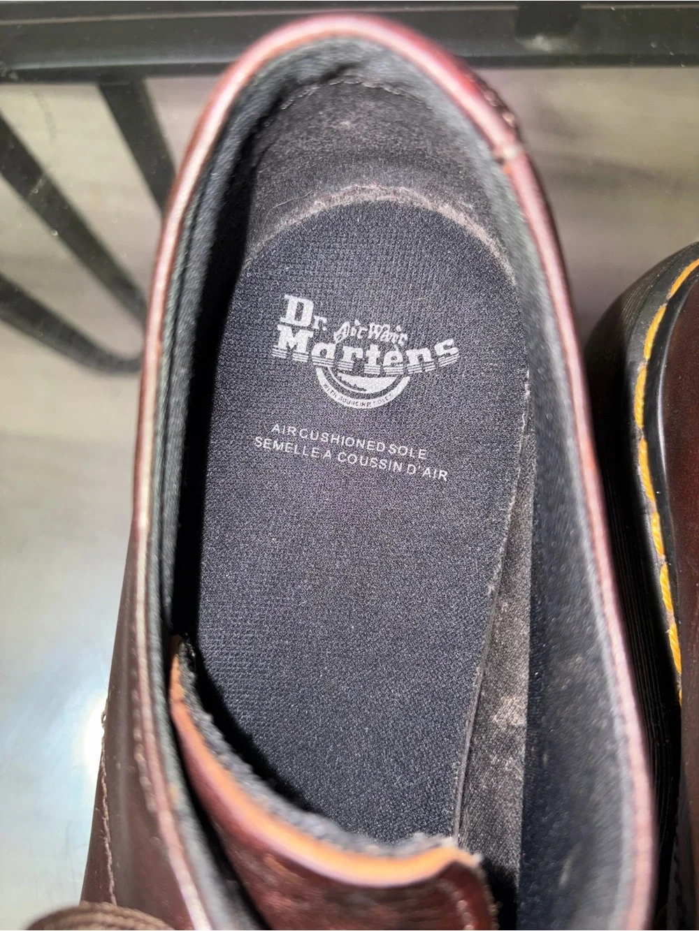 Dr. Martens Brown Leather Wingtip Derby Shoes with Yellow Welt